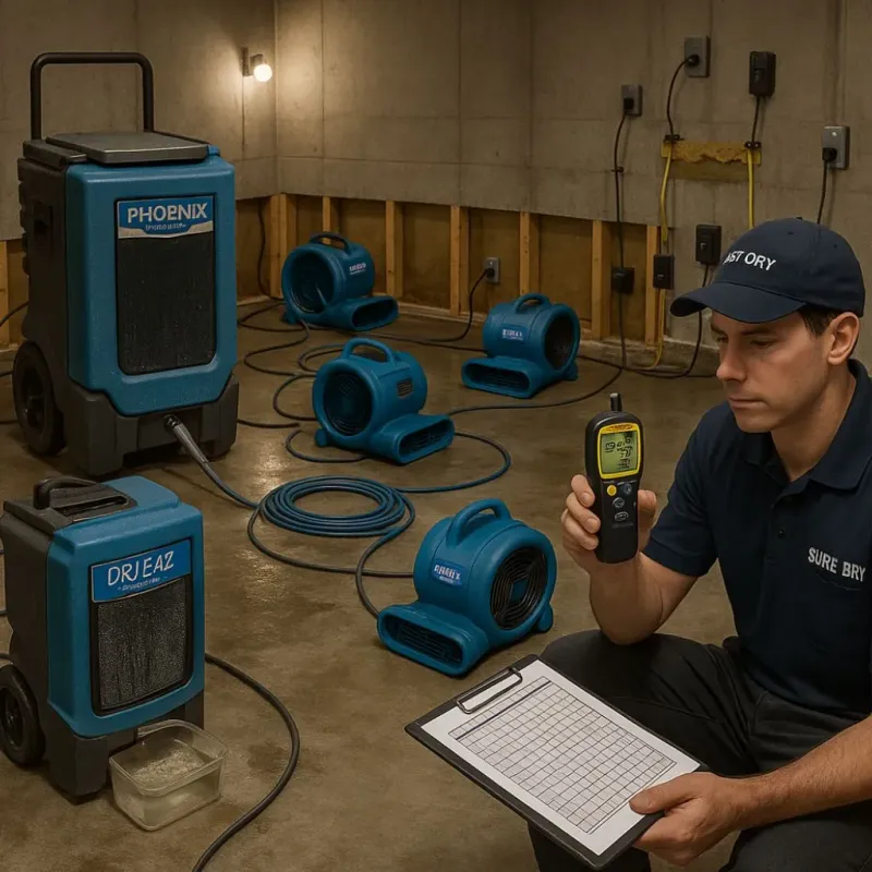 Structural Drying and Dehumidification process in Edgerton, KS